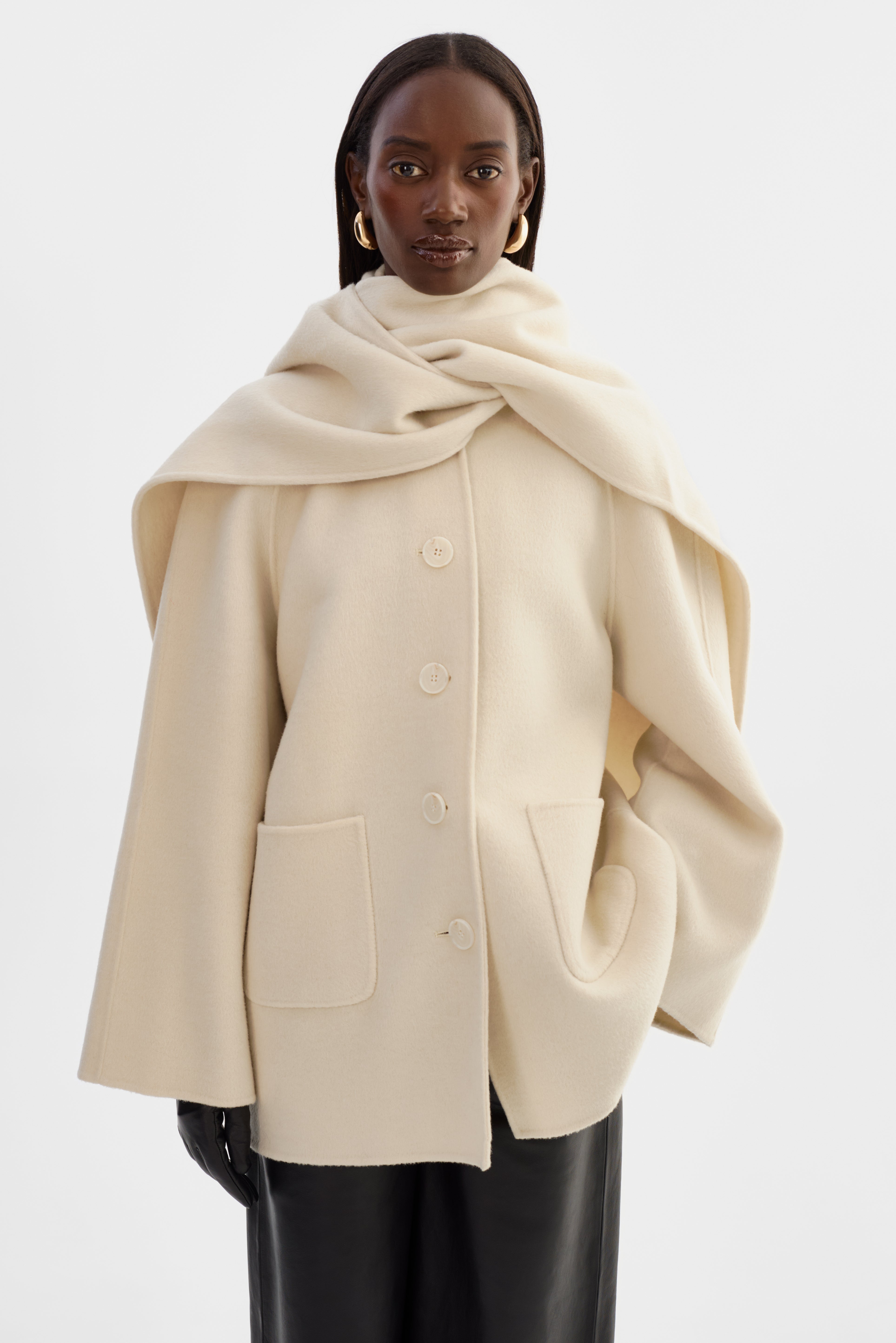 ANCA | Veste écharpe en laine