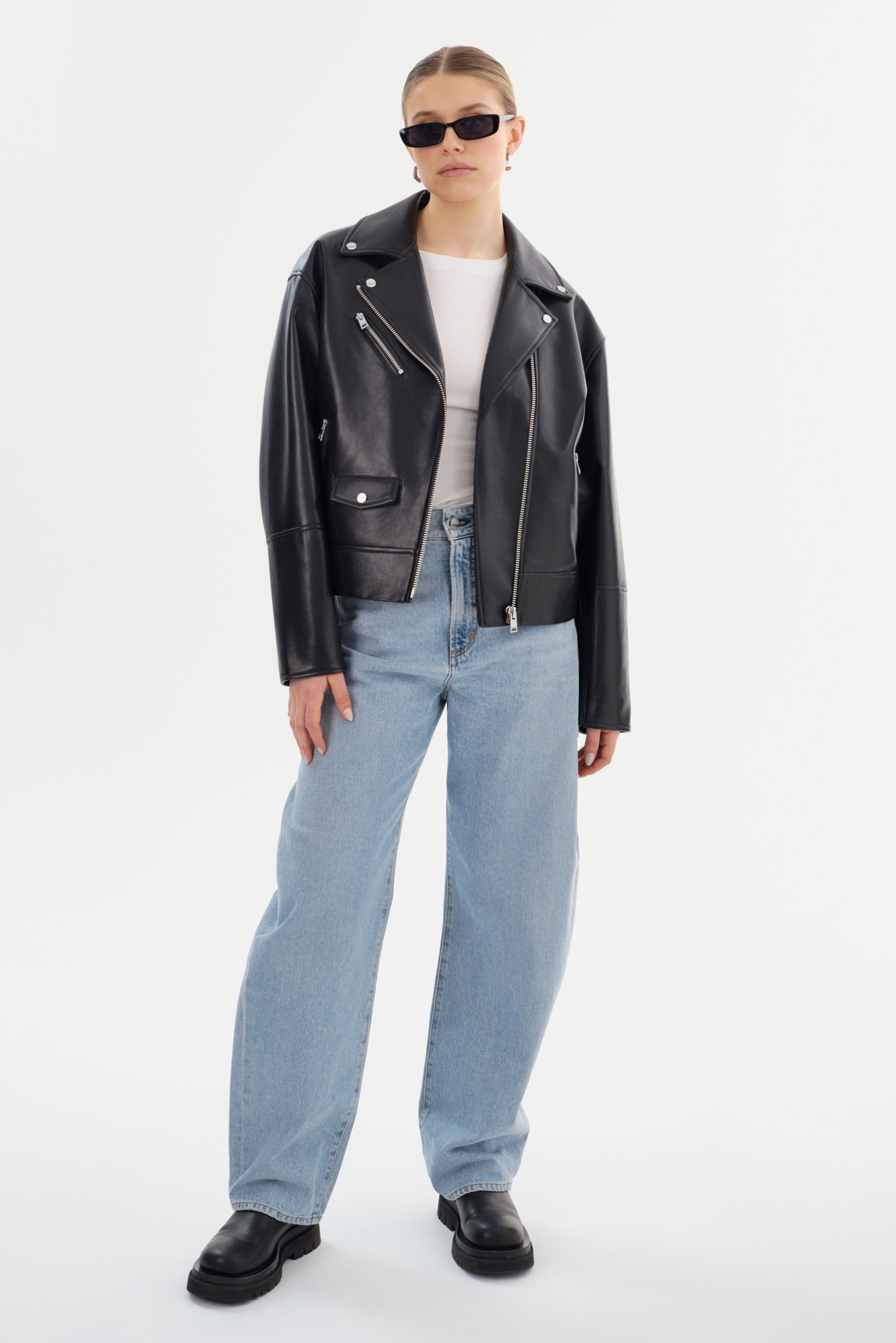 ANDRADE | Veste motard en cuir recyclé