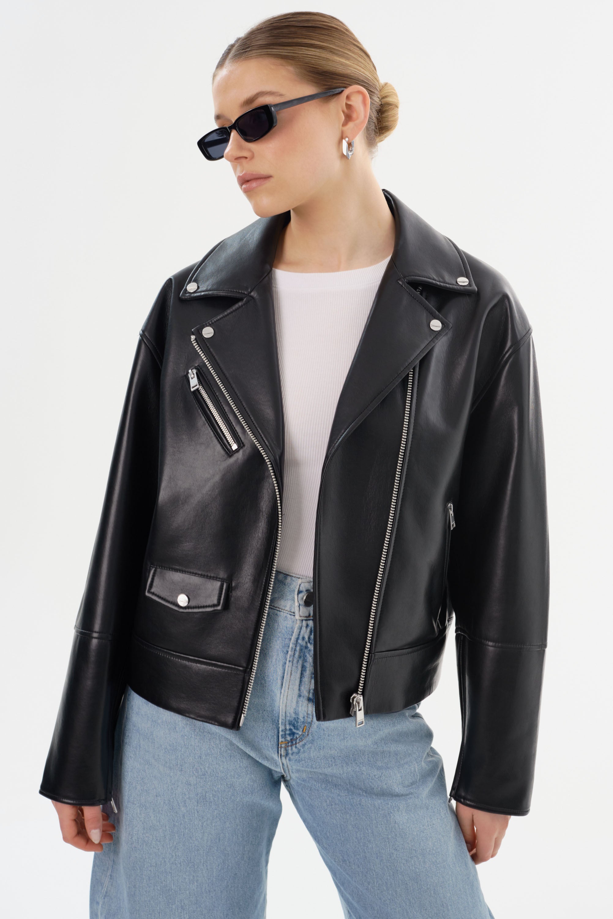 ANDRADE | Veste motard en cuir recyclé