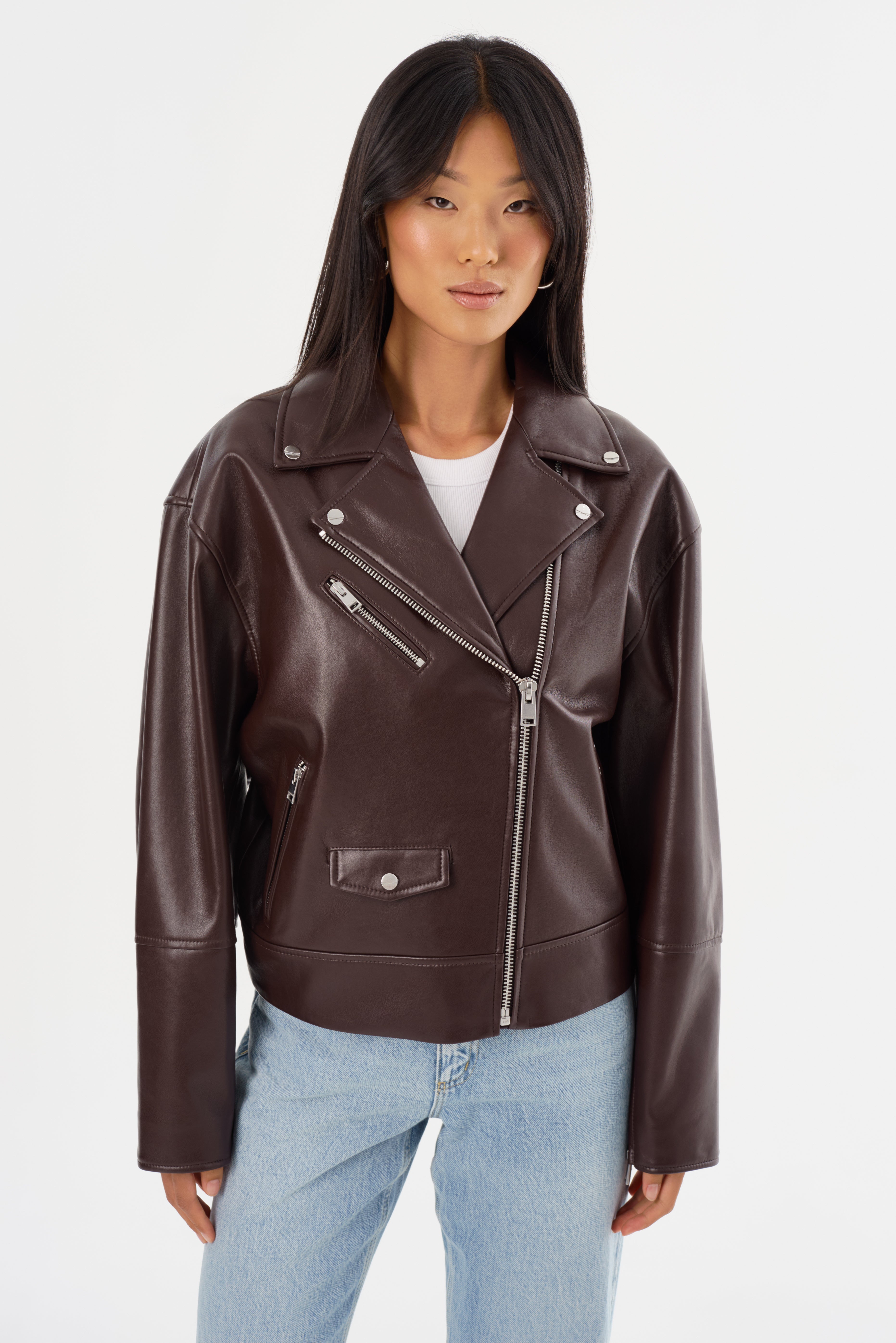 ANDRADE | Veste motard en cuir recyclé