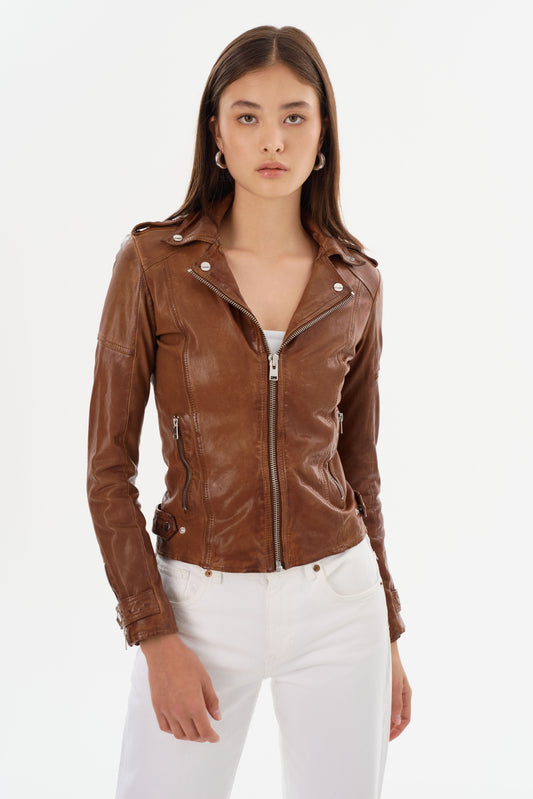 ANNA | Veste motard en cuir
