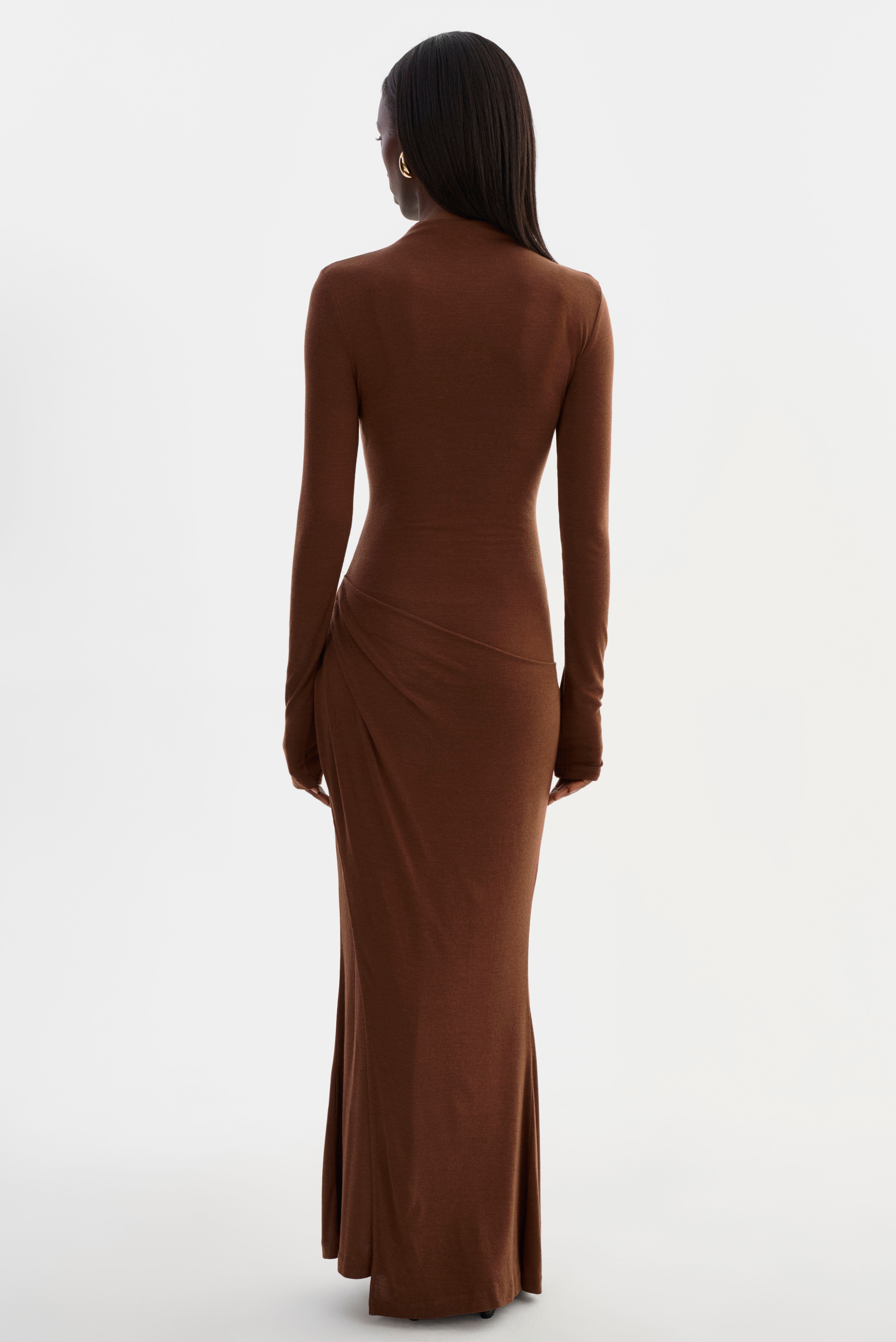 Lamarque Women's Mock Neck Mermaid Dress - Brown