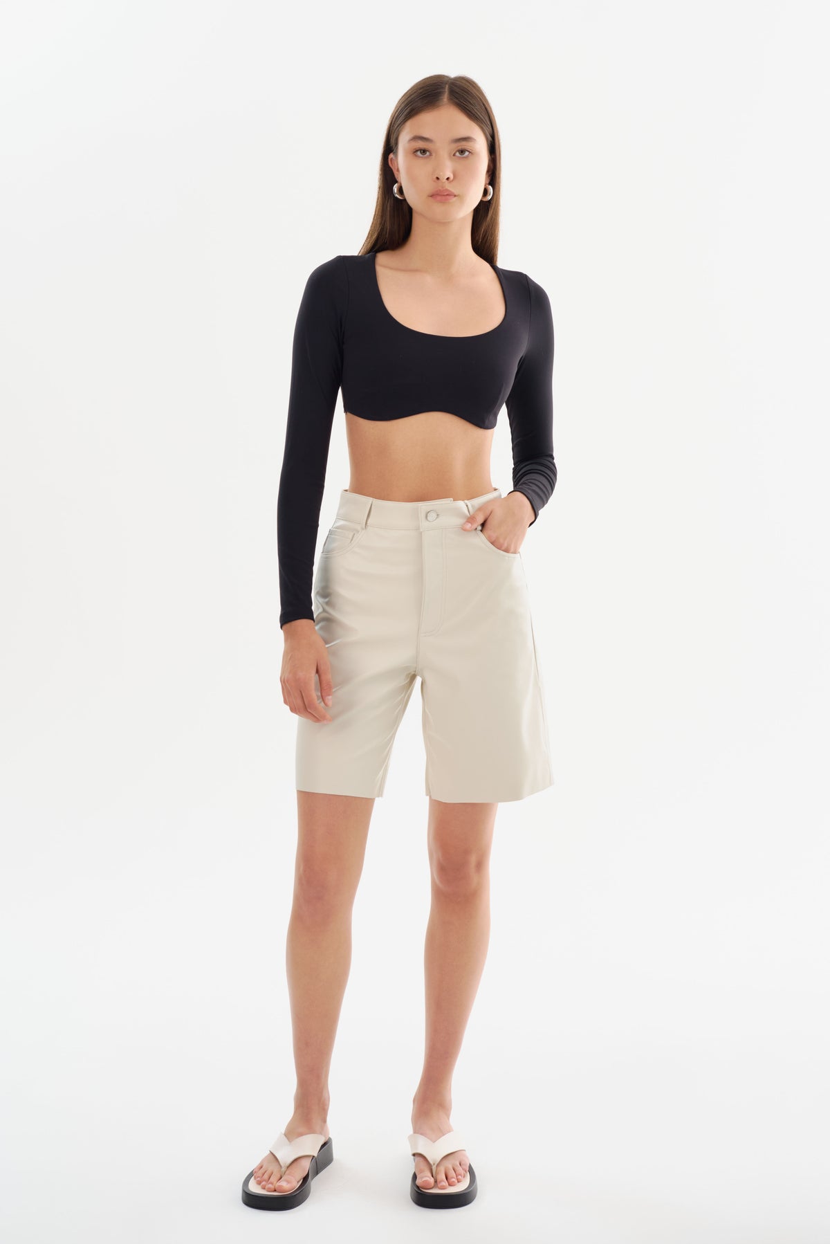 ARAE Faux Leather Shorts