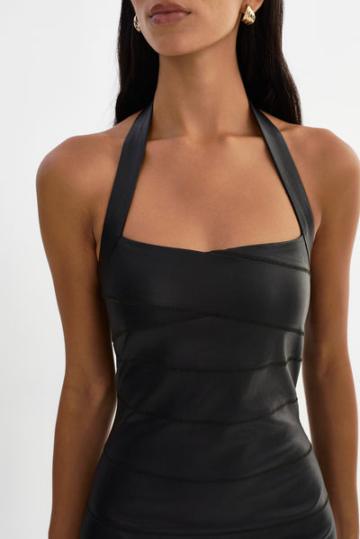 ARIANA | Stretch Leather Bandage Dress