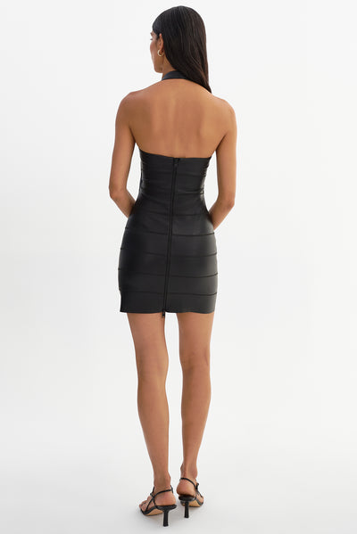 ARIANA | Stretch Leather Bandage Dress