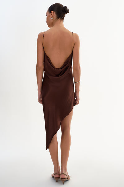 ASHLEY | Asymmetric Satin Dress
