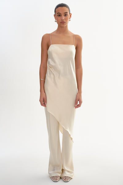 ASHLEY | Asymmetric Satin Dress