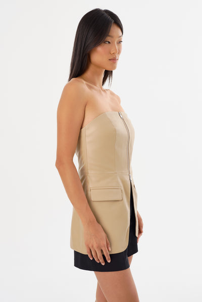 AVANI | Faux Leather Bustier Top