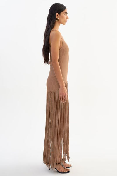 ADELITA | Shimmery Rib Knit Maxi Dress