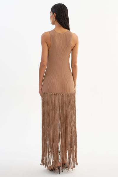 ADELITA | Shimmery Rib Knit Maxi Dress