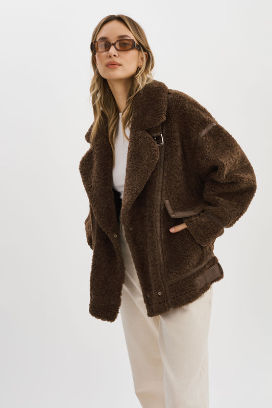 BADU | Veste oversize en fausse peau de mouton