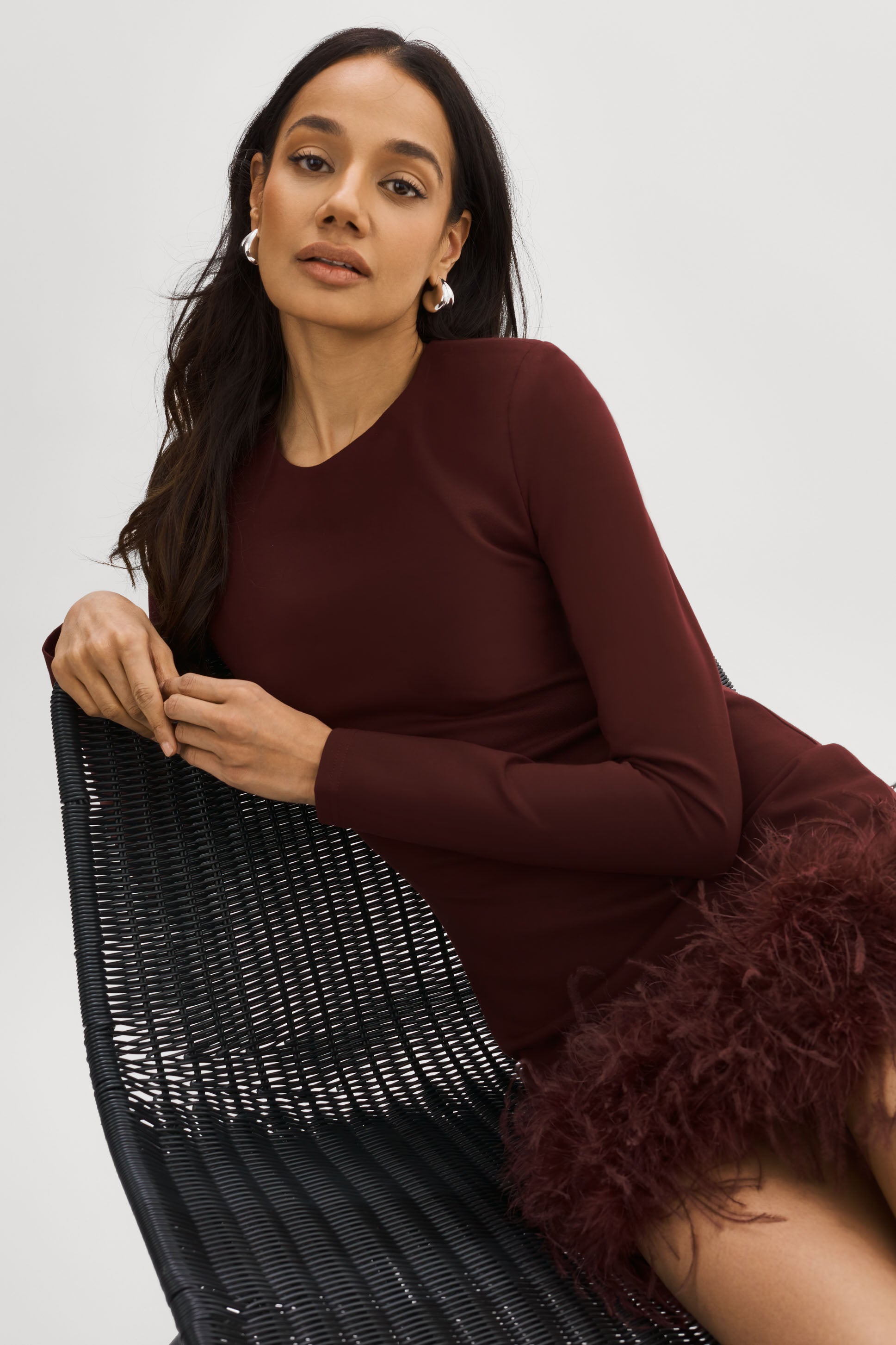LAMARQUE Bahira Mini Dress in Burgundy - size S LAMARQUE Bahira Mini Dress in Burgundy - size S