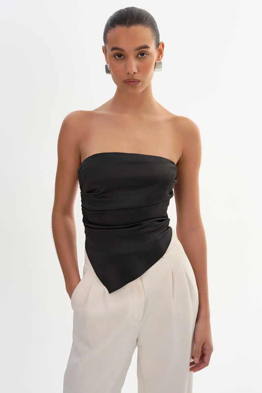 BAILA | Asymmetric Satin Scarf Top