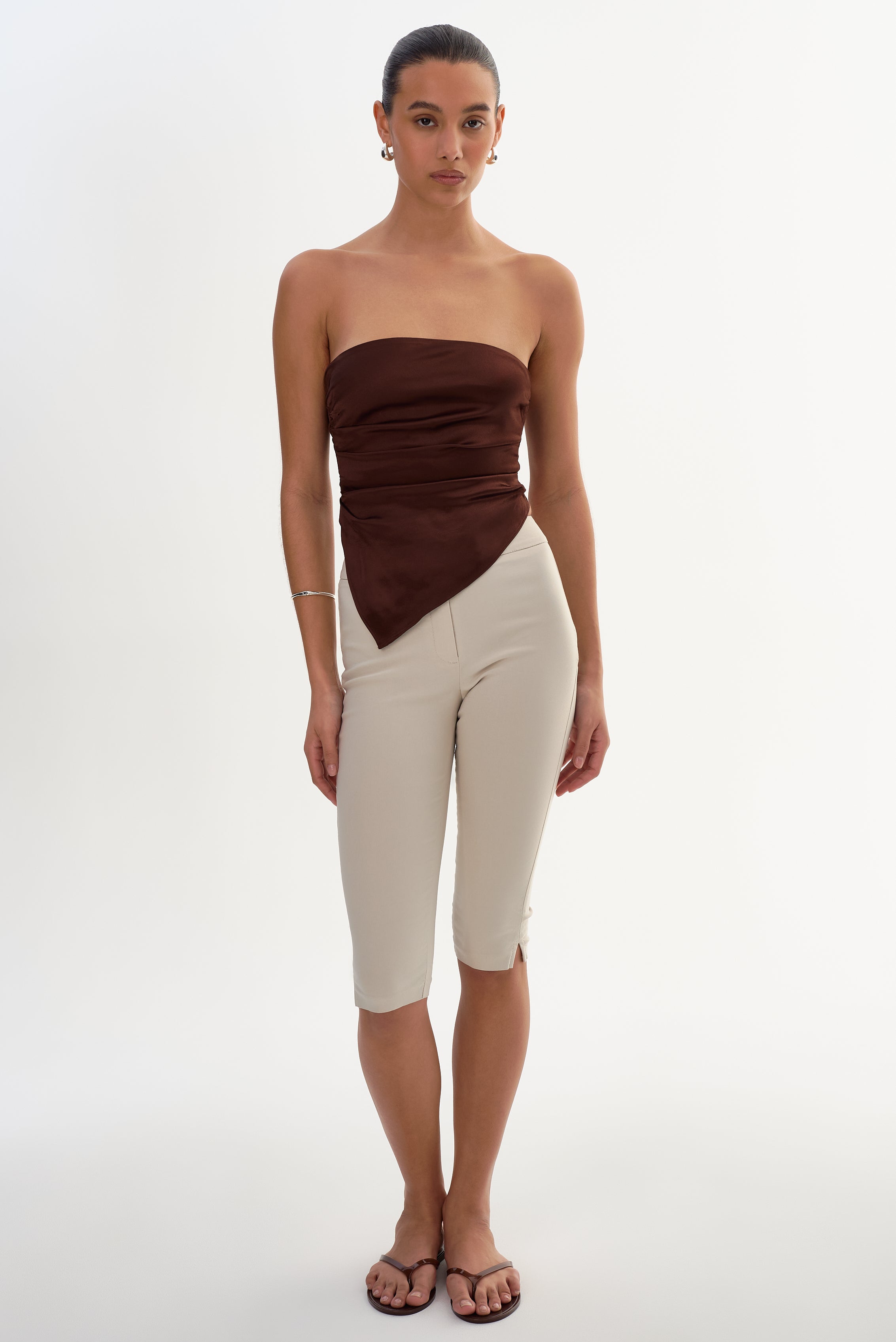 BAILA | Haut asymétrique en satin à nouer