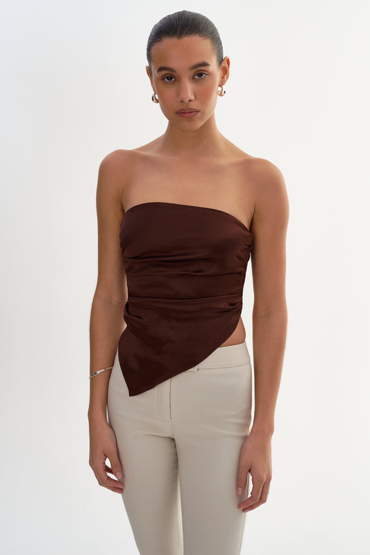 BAILA | Asymmetric Satin Scarf Top