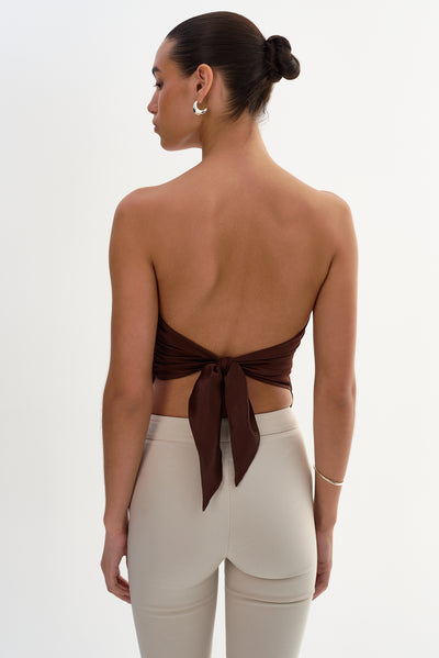 BAILA | Asymmetric Satin Scarf Top