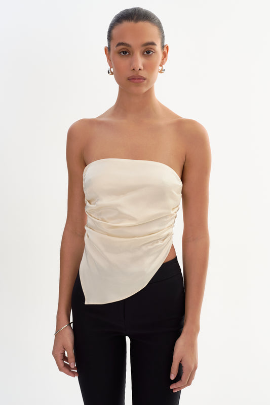 BAILA | Asymmetric Satin Scarf Top