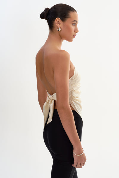 BAILA | Asymmetric Satin Scarf Top