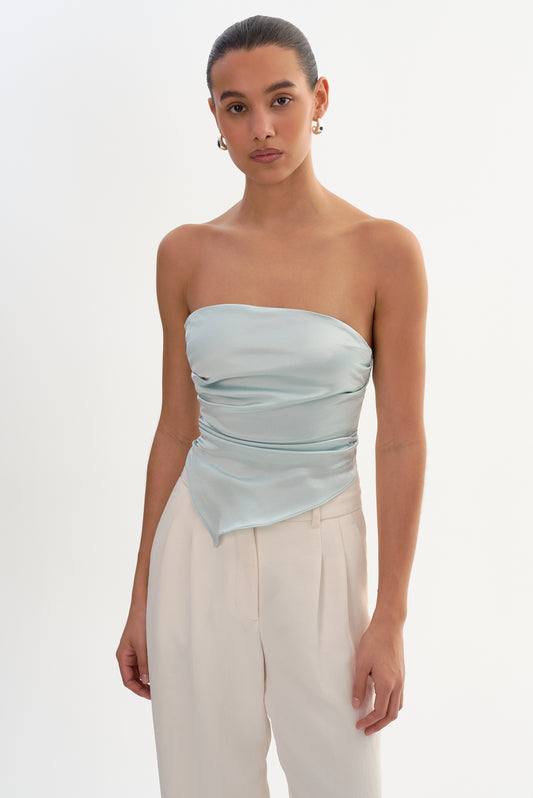 BAILA | Asymmetric Satin Scarf Top