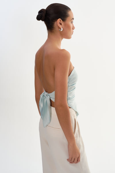 BAILA | Asymmetric Satin Scarf Top