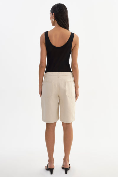 BARY | Linen Blend Twill Bermuda Shorts