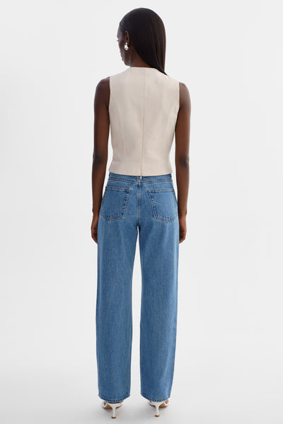 BASTINA | Leather Bow Top