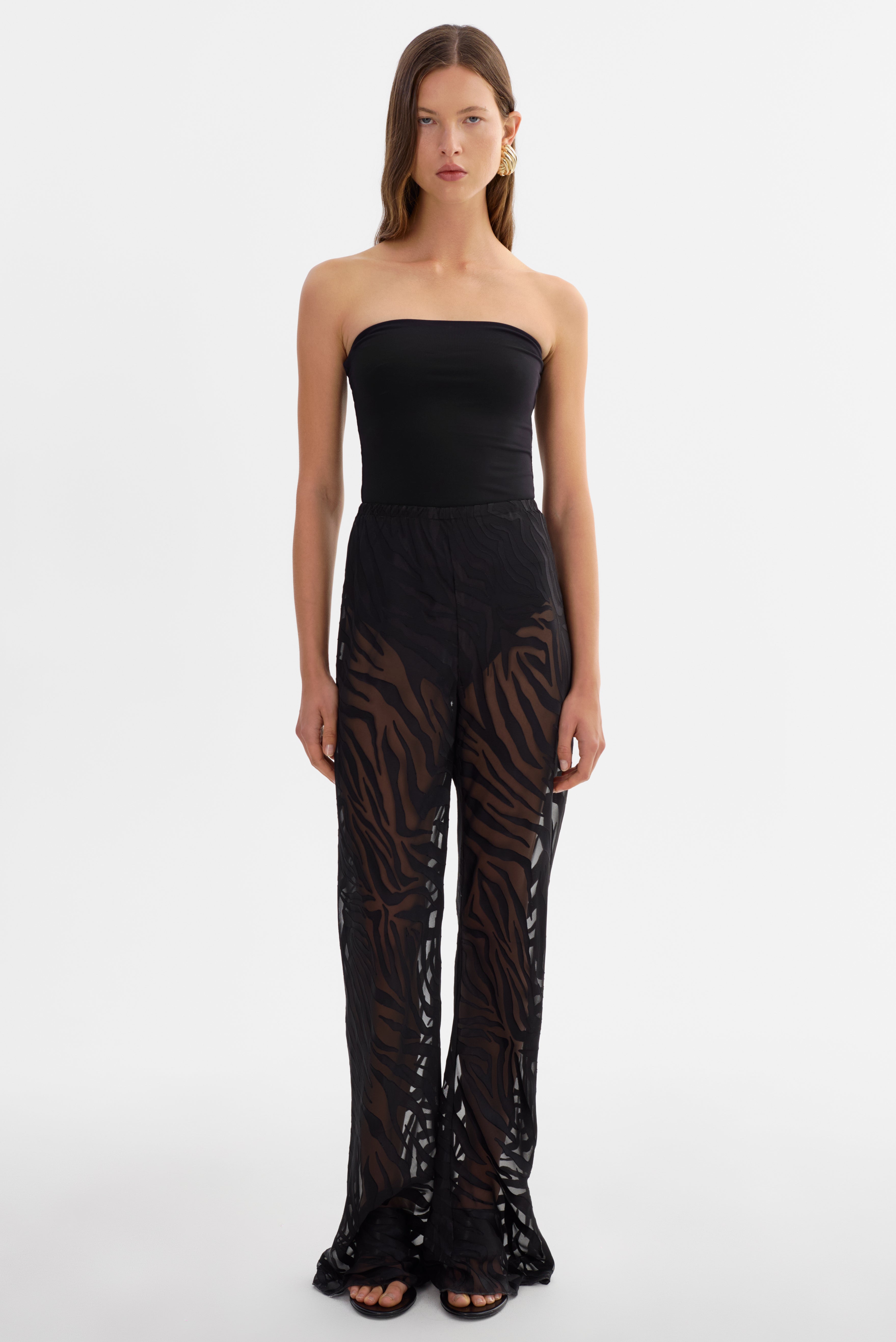 BECKY | Pantalon Semi-Transparent Zébré