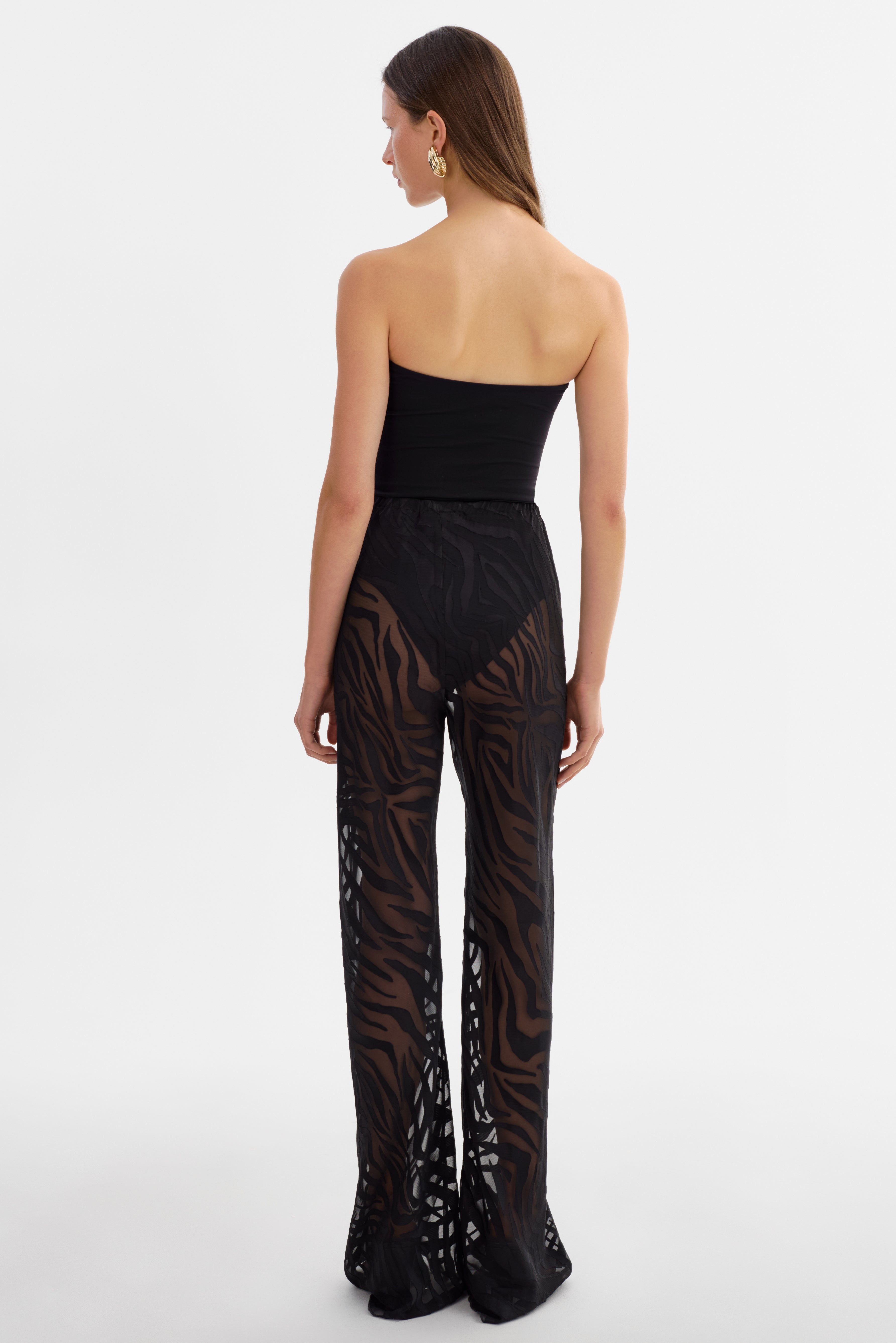 BECKY | Pantalon Semi-Transparent Zébré