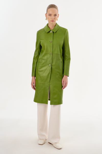 BELEN | Longline Leather Coat