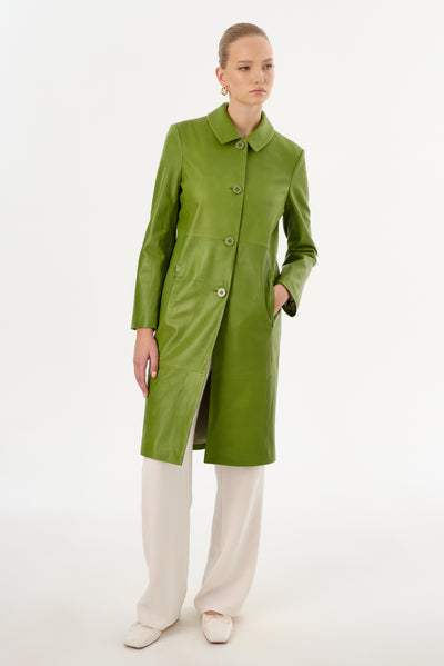 BELEN | Longline Leather Coat