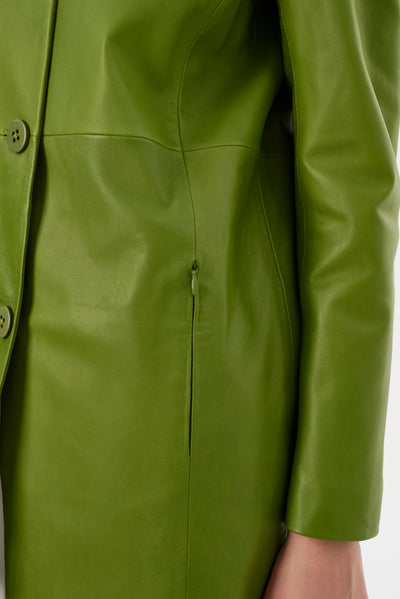 BELEN | Longline Leather Coat