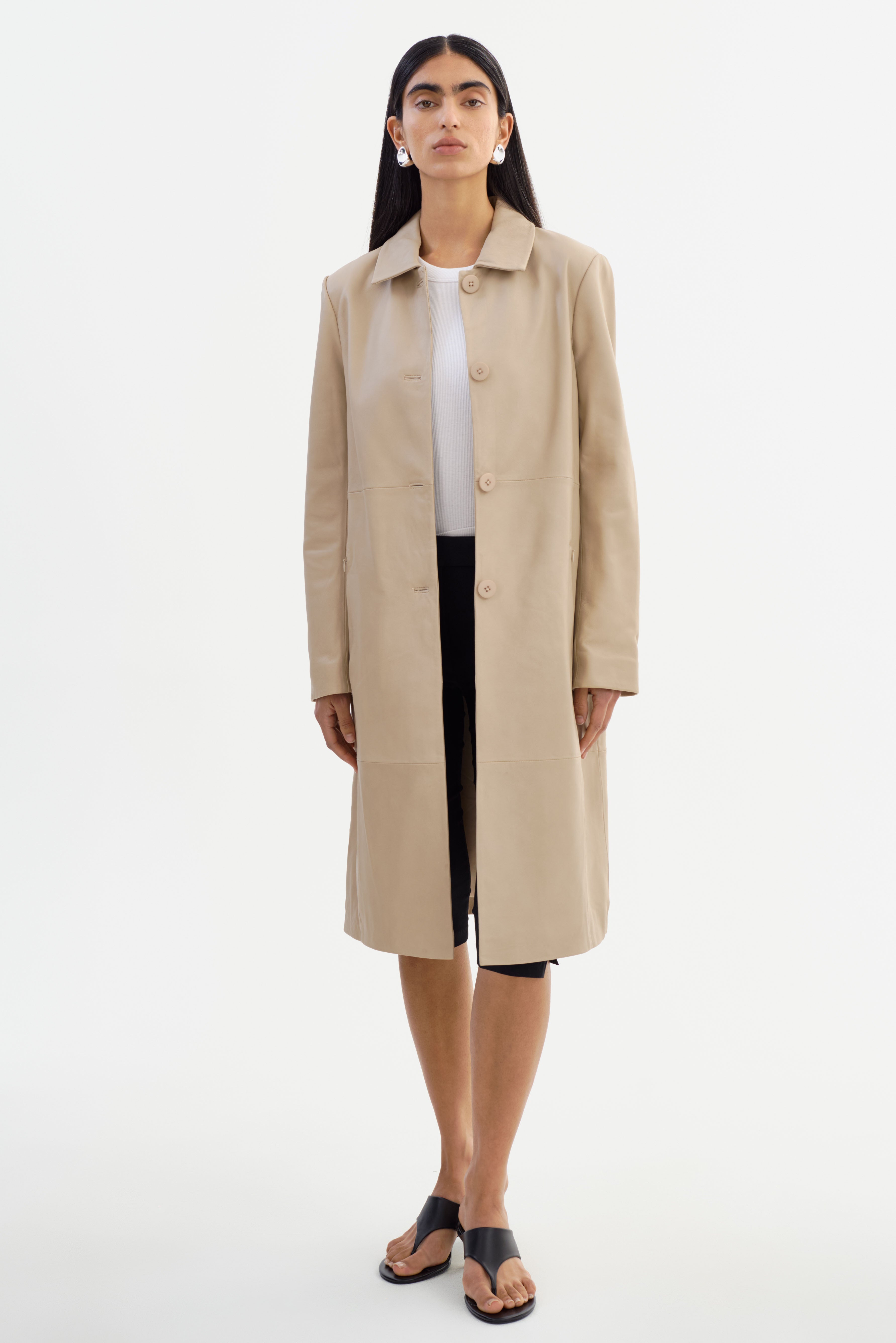 BELEN | Manteau long en cuir