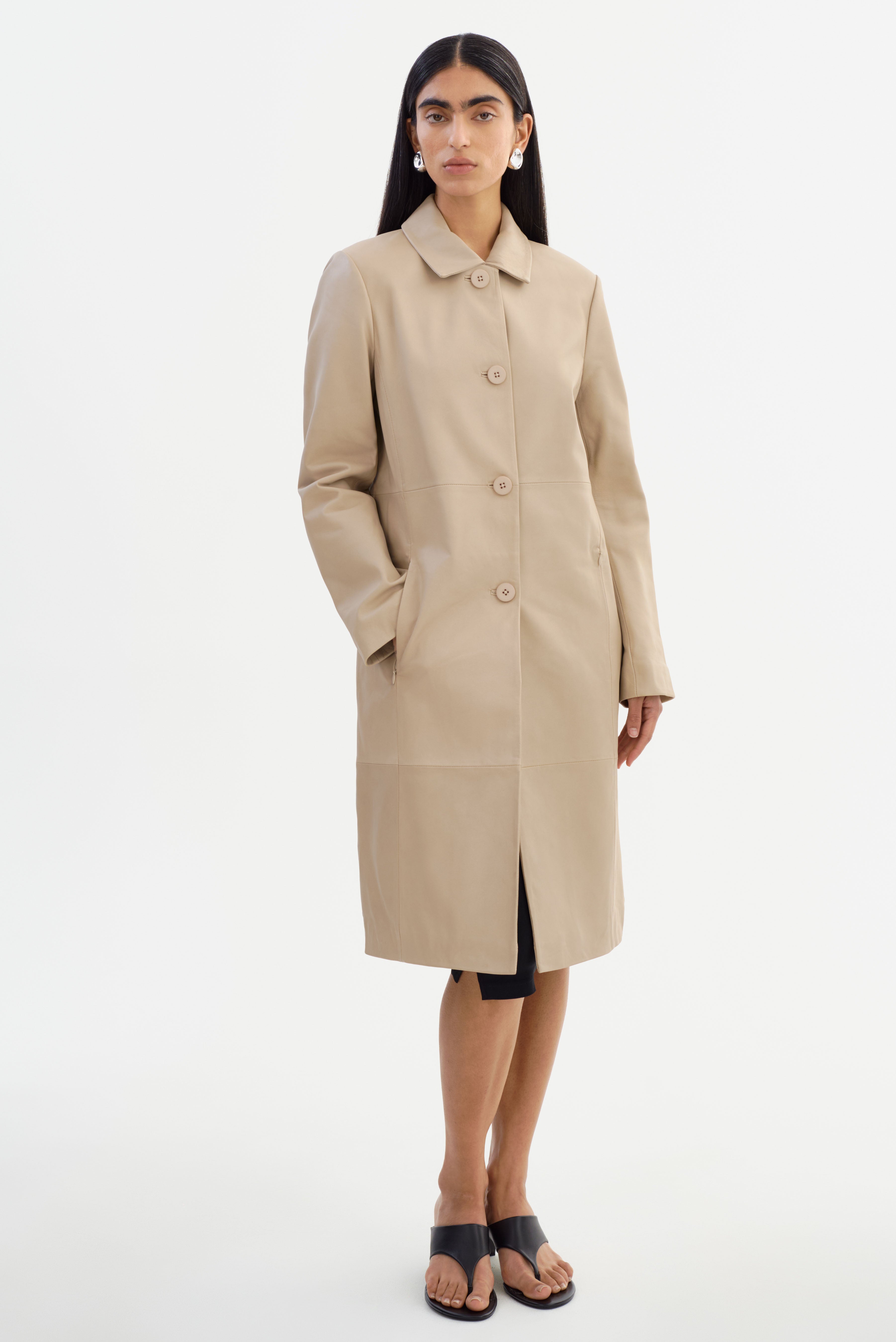 BELEN | Manteau long en cuir