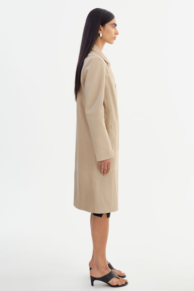 BELEN | Longline Leather Coat