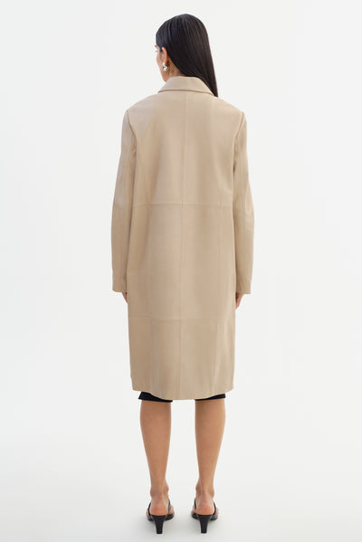 BELEN | Longline Leather Coat