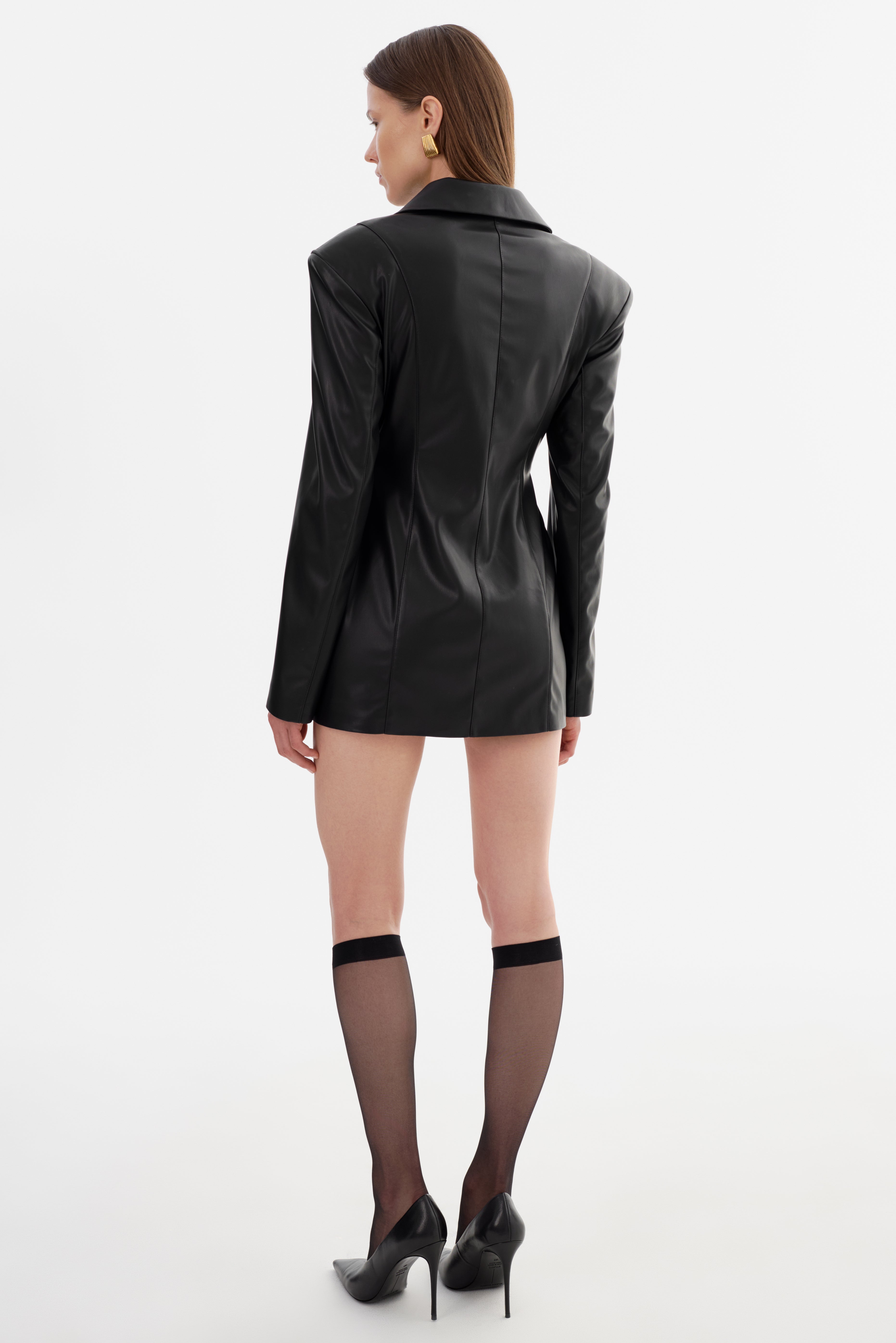 BENEDETTA Faux Leather Blazer Dress – LAMARQUE