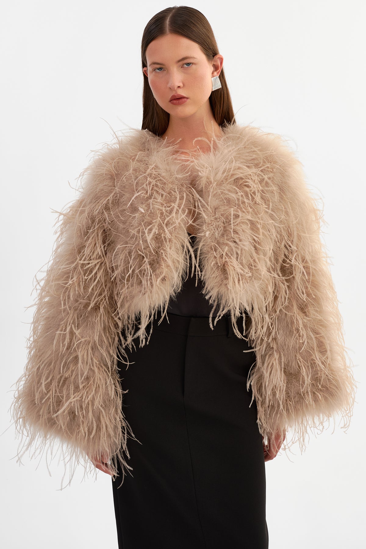 BILLA | Cropped Feather Shrug