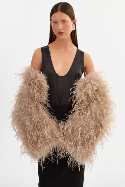 BILLA | Cropped Feather Shrug