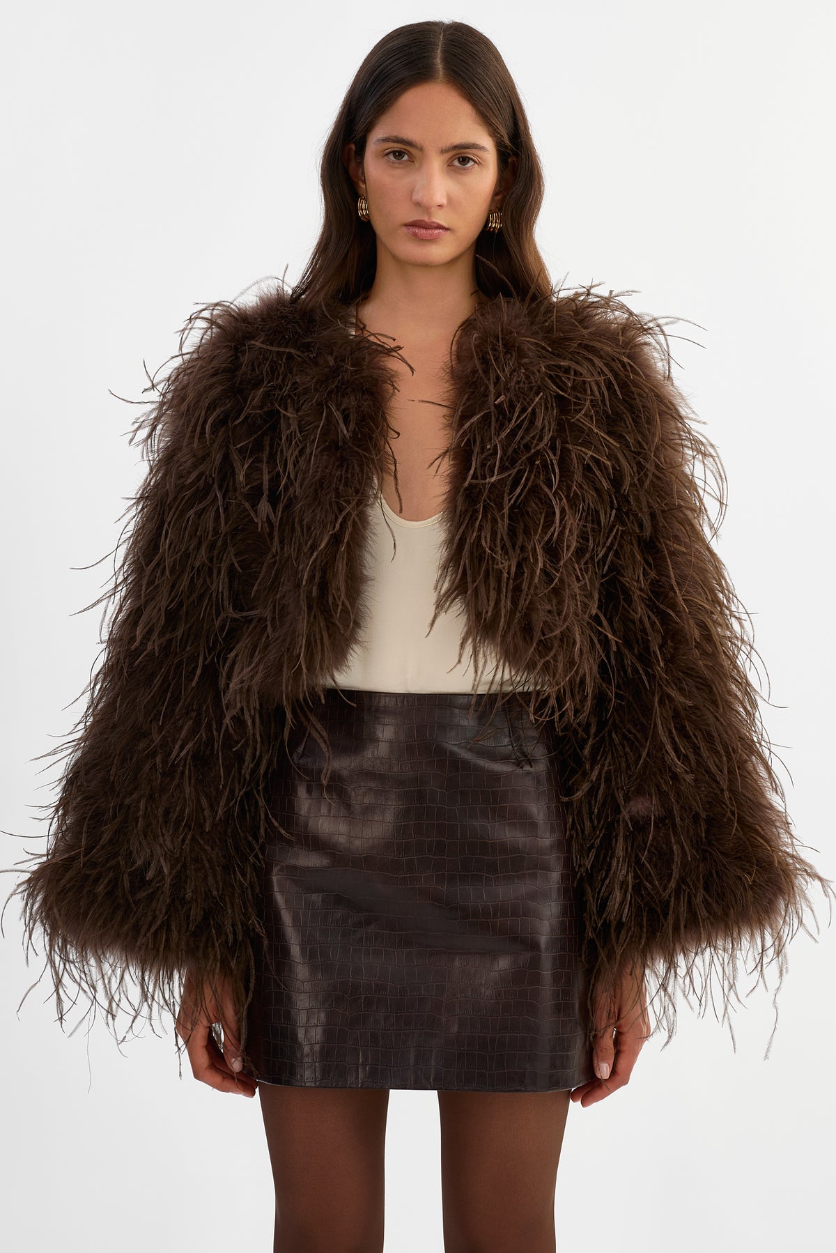 BILLA | Cropped Feather Shrug