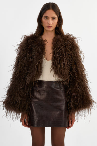 BILLA | Cropped Feather Shrug