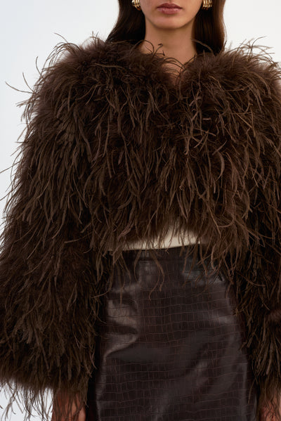BILLA | Cropped Feather Shrug