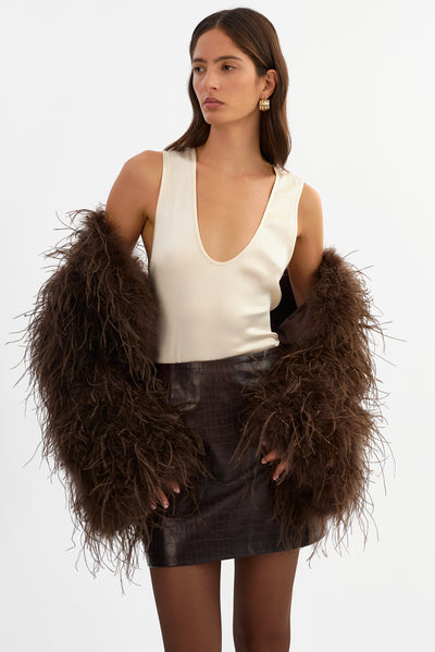 BILLA | Cropped Feather Shrug