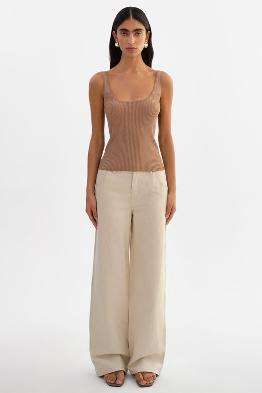 BISTA | Shimmery Rib Knit Tank Top