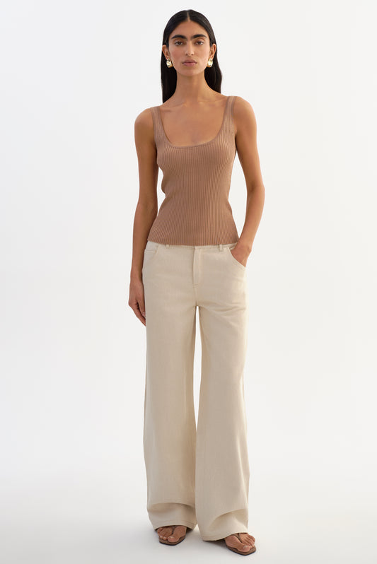 BISTA | Shimmery Rib Knit Tank Top