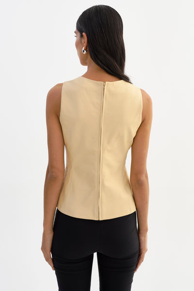 BLAIR | Sleevless Leather Peplum Top
