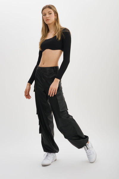 BOBBI | Faux Leather Cargo Pants