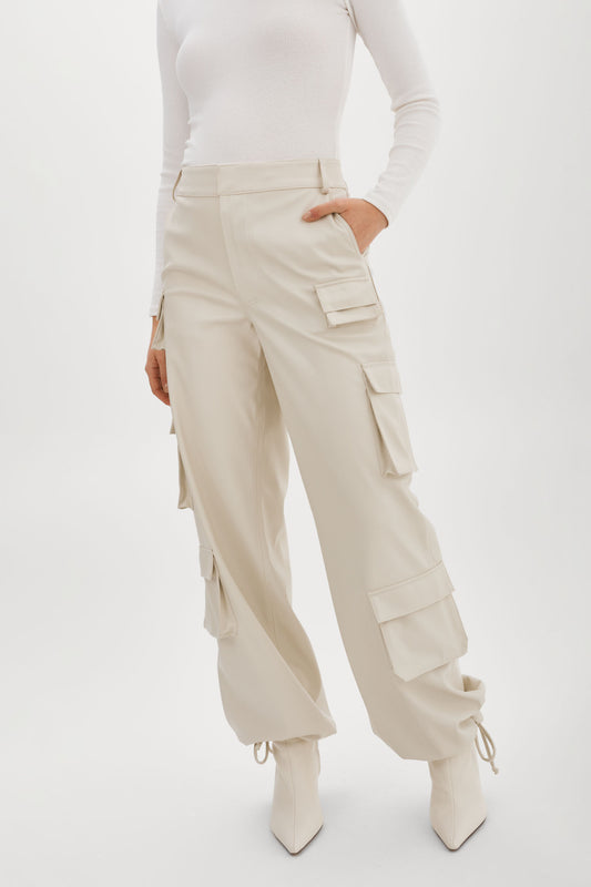 BOBBI | Faux Leather Cargo Pants