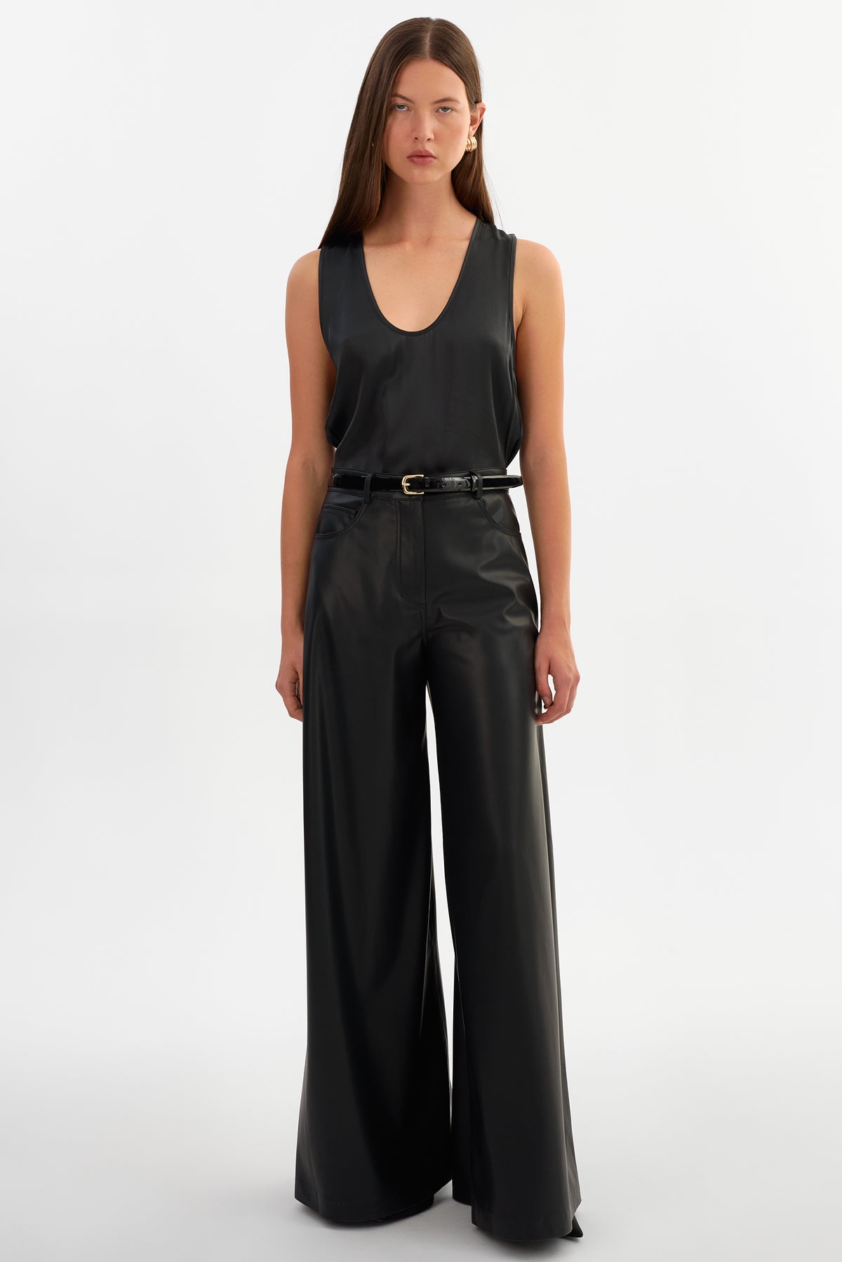 BREEN | Wide Leg Faux Leather Pants