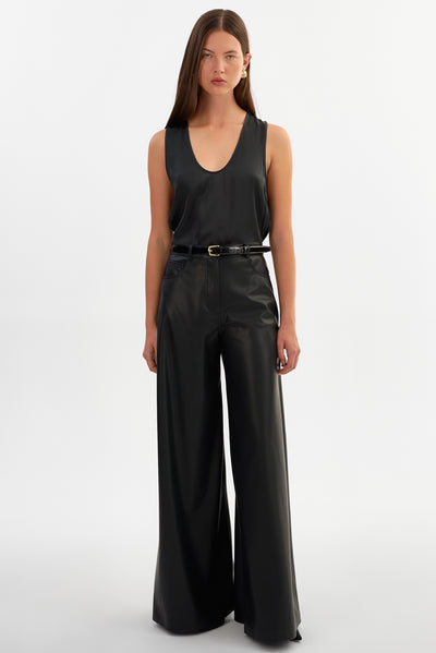 BREEN | Wide Leg Faux Leather Pants
