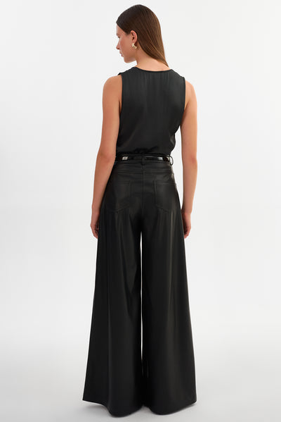 BREEN | Wide Leg Faux Leather Pants